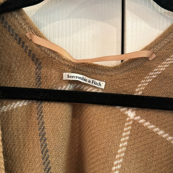 Abercrombie & Fitch Camel Brown Plaid Poncho - Picture 5 of 6